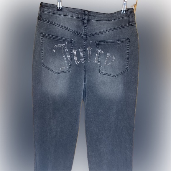 Juicy Couture Denim - Juicy Couture Women’s Rhinestone Black Stretchy Wide Leg Jeans